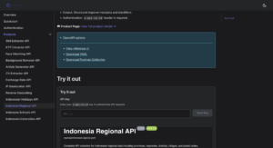 halaman dokumentasi api.co.id api wilayah indonesia