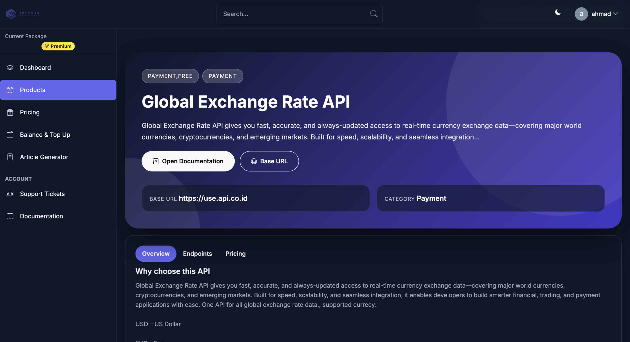cara download postman collection Api.co.id halaman produk