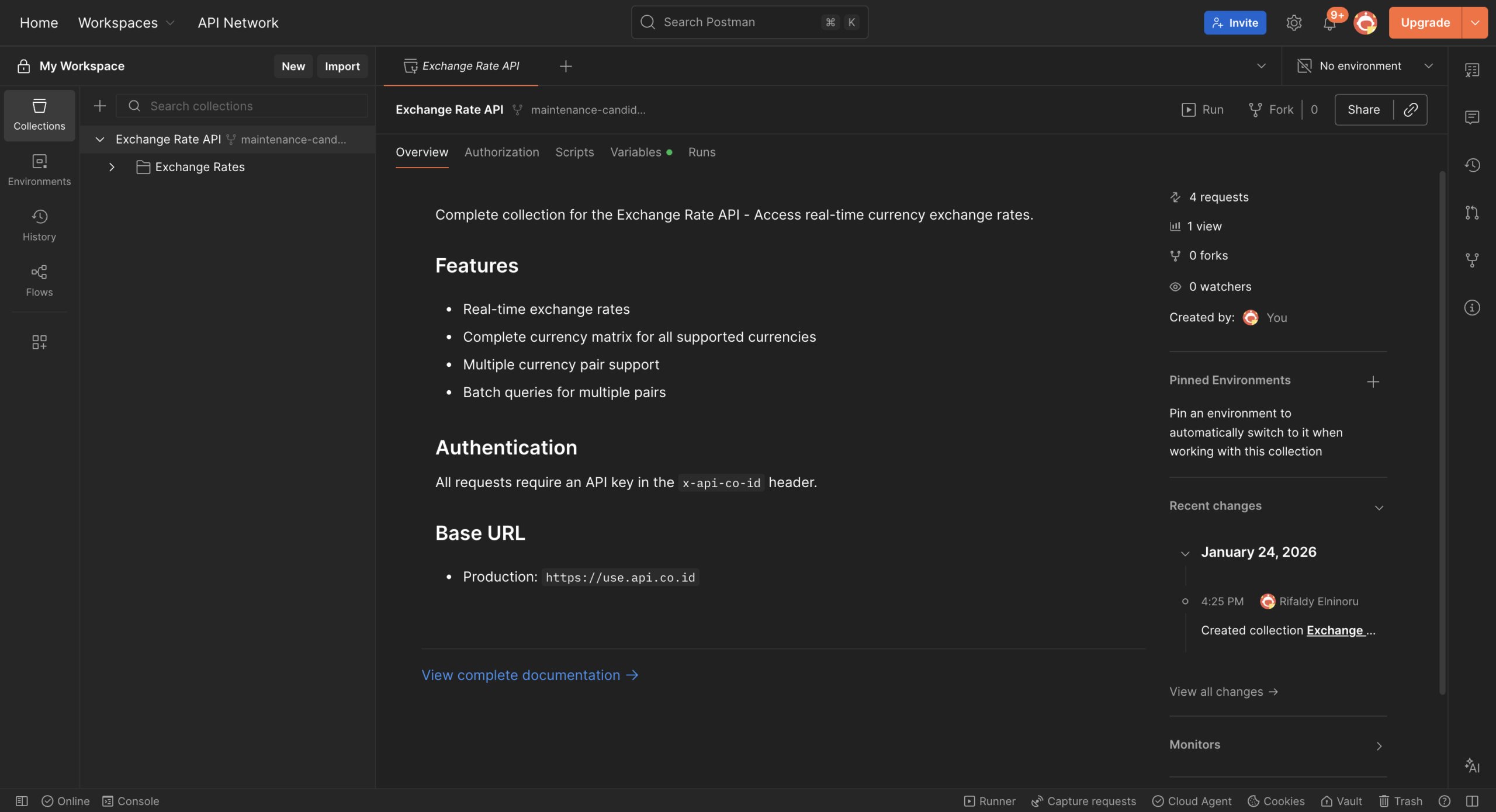 cara download postman collection Api.co.id 
